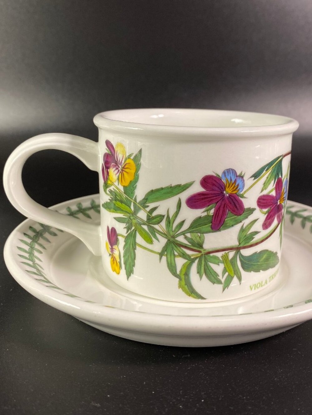 Portmeirion Viola Tricolor Coffee cup and saucer